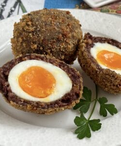 fried black pudding Scotch eggs