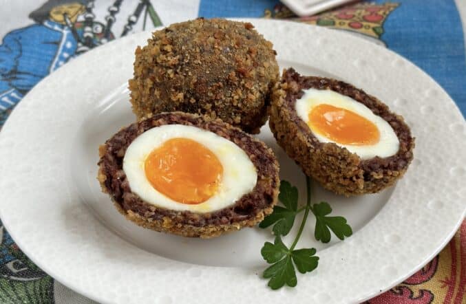 fried black pudding Scotch eggs