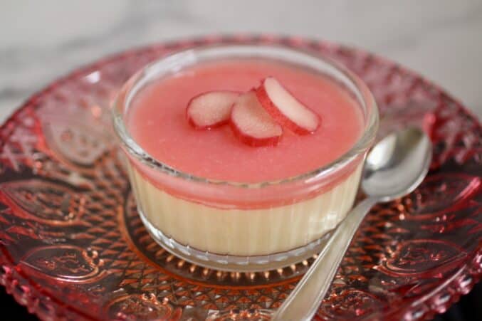 posset on a pink plate