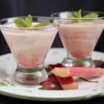 rhubarb fool with rhubarb sauce