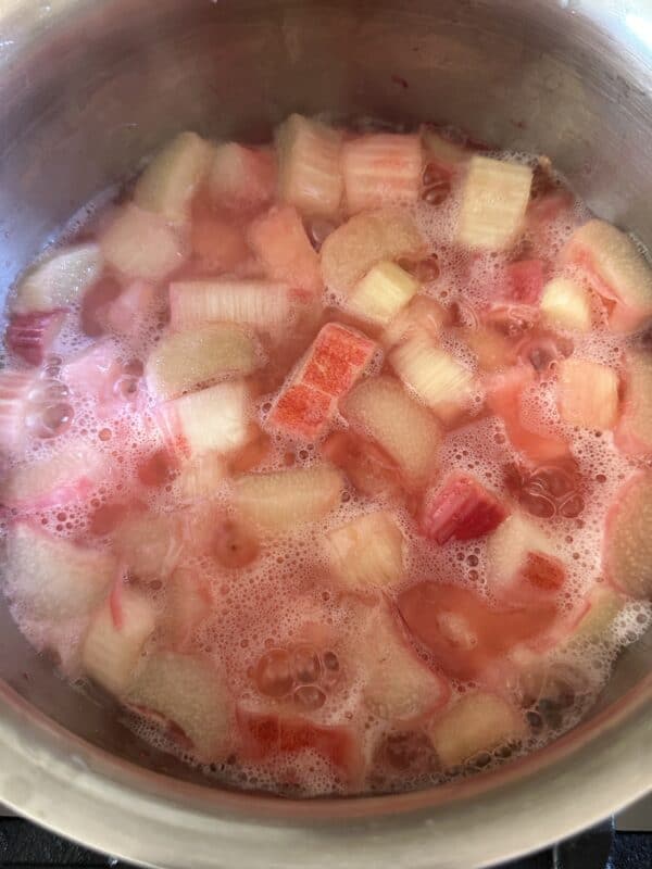 cooking rhubarb sauce