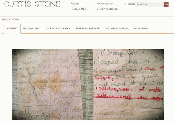Curtis stone recipe handwritten