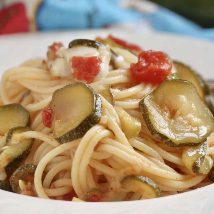 zucchini pasta in bowl