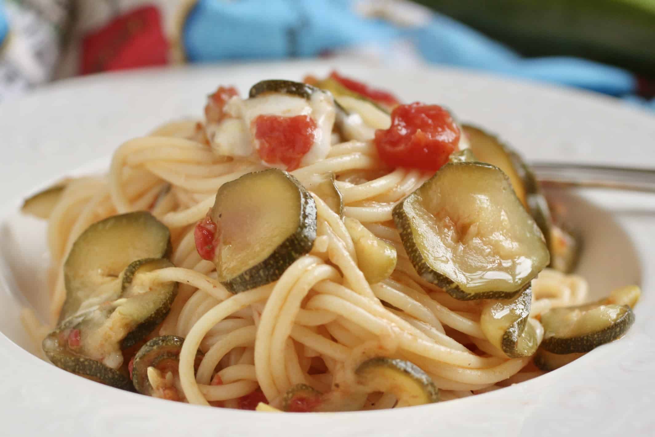 zucchini pasta in bowl