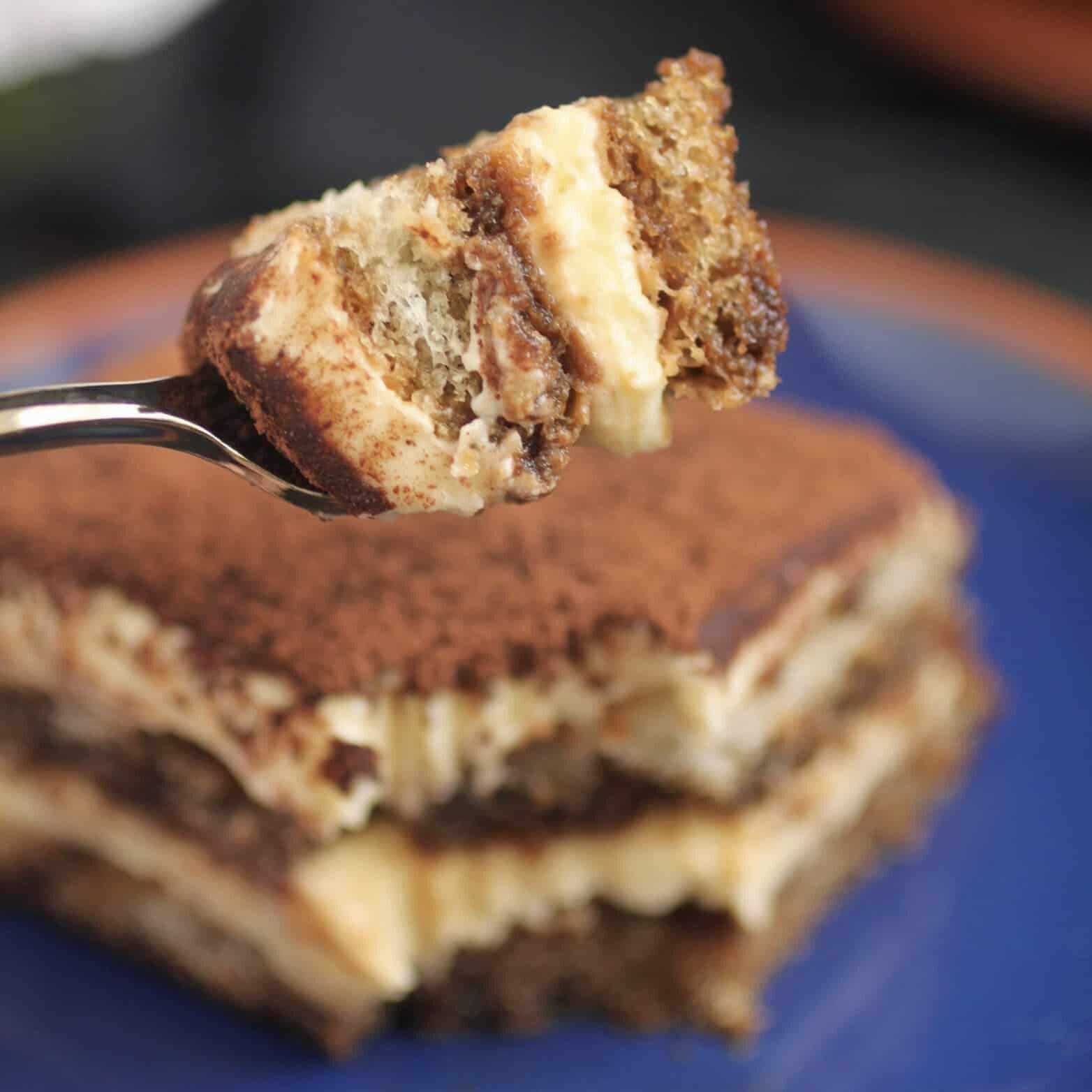 forkful of tiramisu