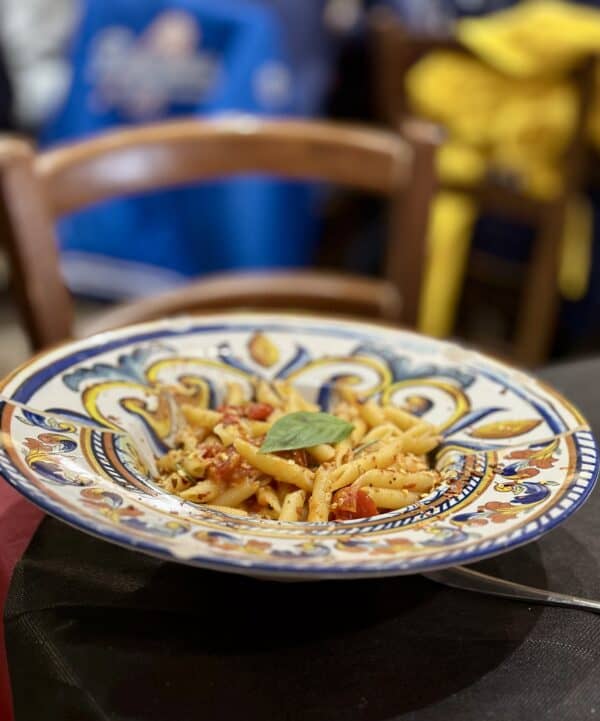 pasta in an Italian bowl in Naples