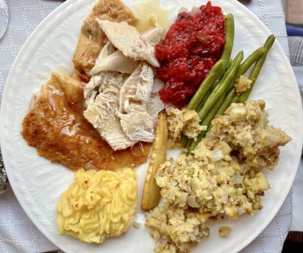 Thanksgiving dinner plate
