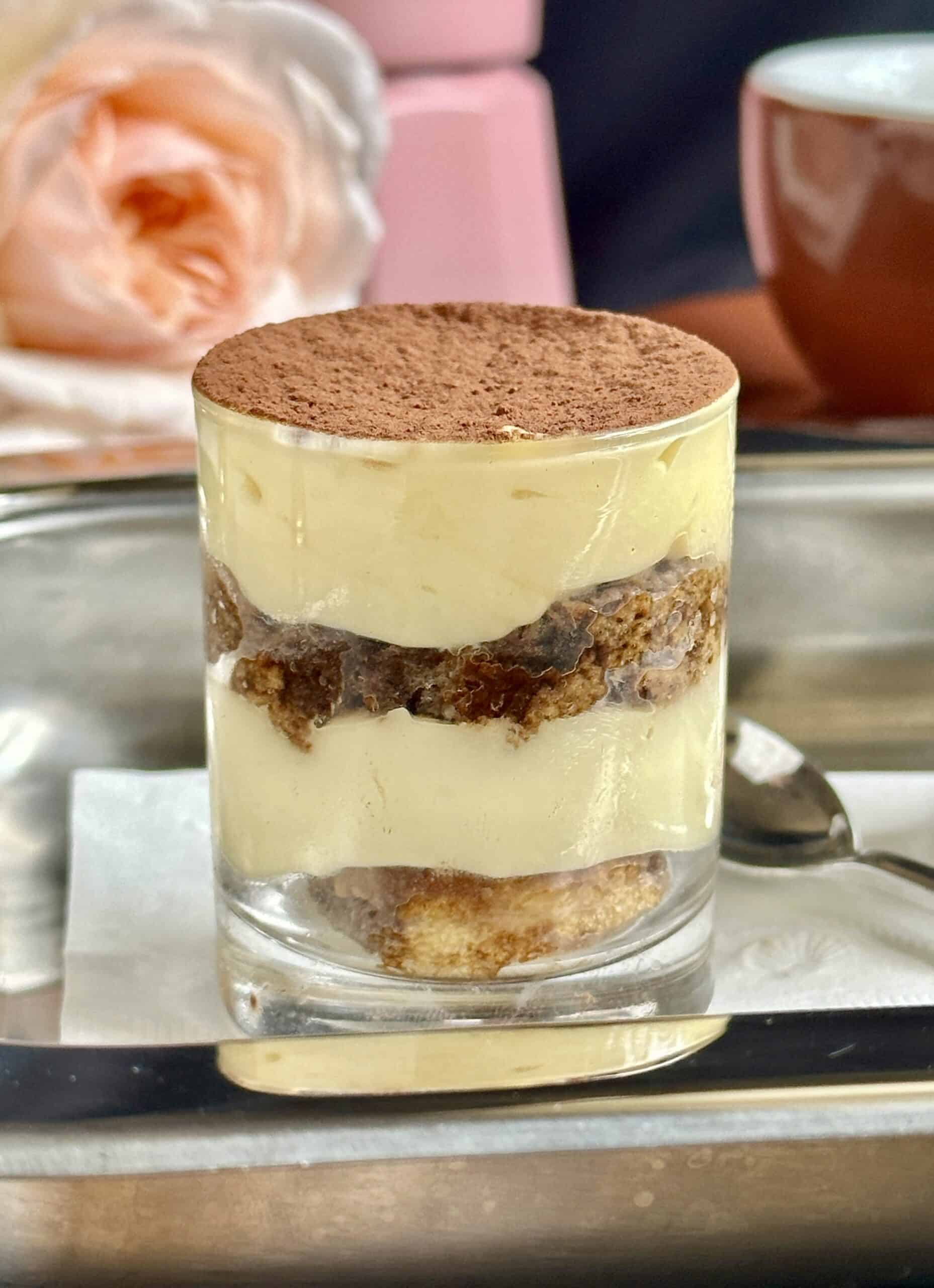 mini tiramisu in a glass