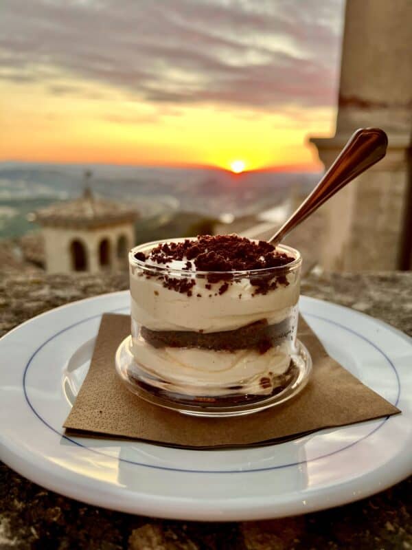 sunset and tiramisu