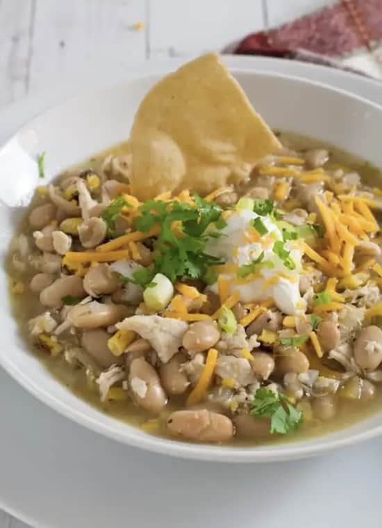 white chicken chili for best tailgate party food