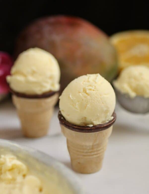 mango ice cream cones