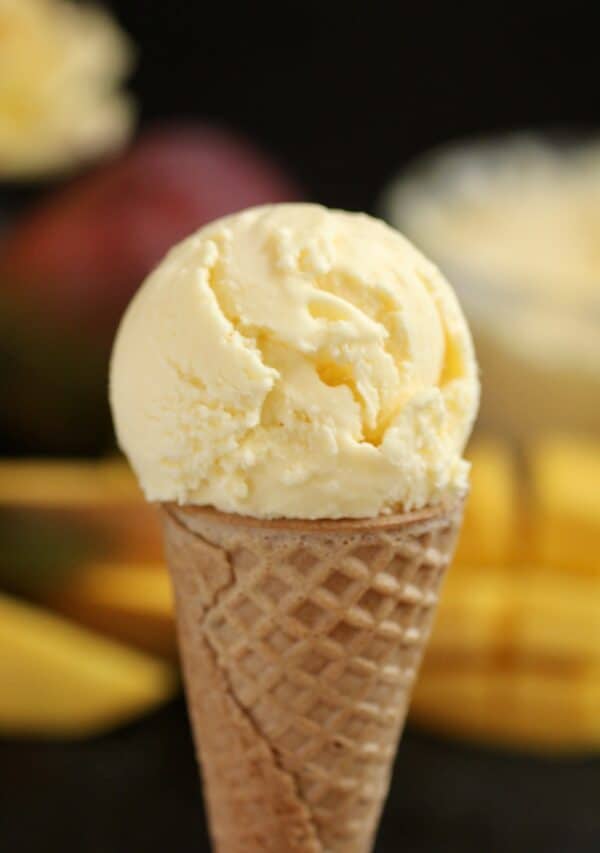 mango ice cream cone