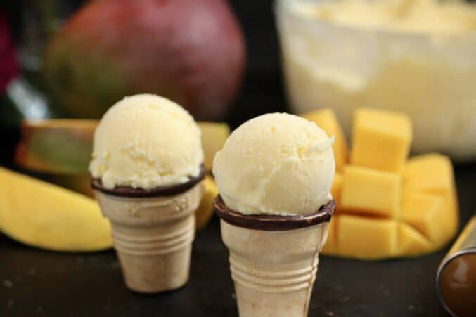 mango ice cream cones