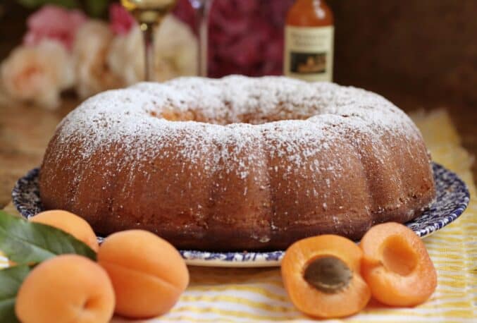 apricot bundt cake with fruit