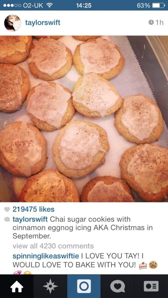 Taylor Swift chai tea cookies
