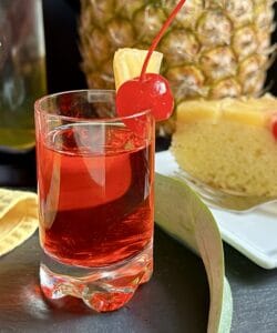 pineapple upside down cake shot social