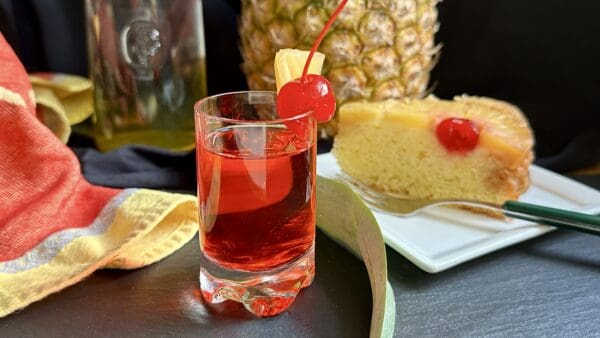 pineapple upside down cake shot social