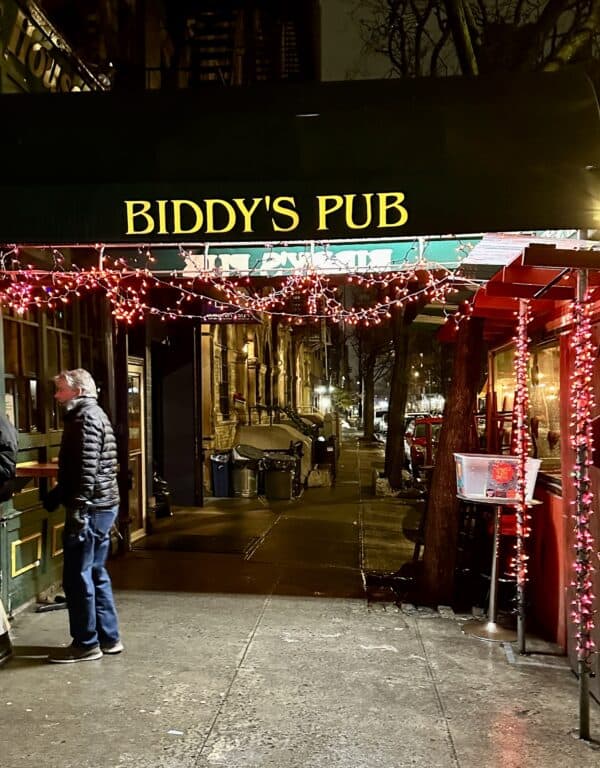 Biddy's Pub at night
