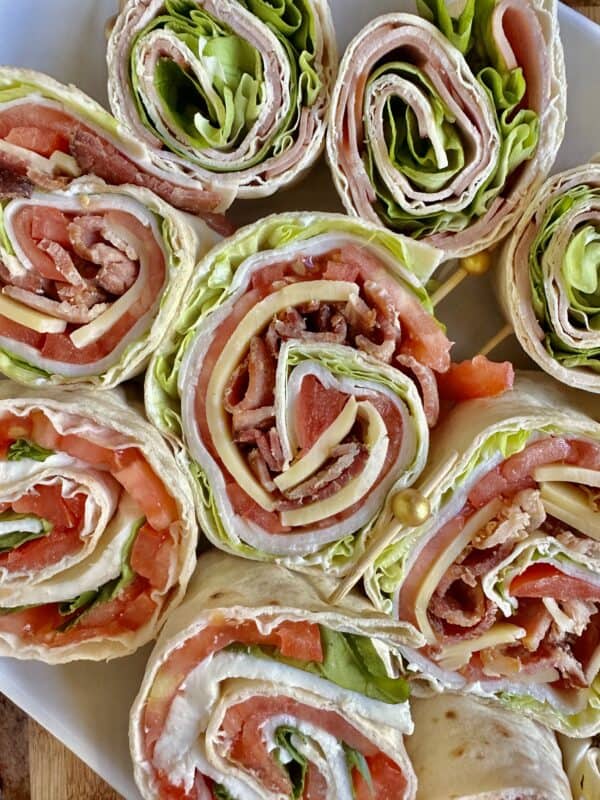 array of pinwheel sandwich rolls