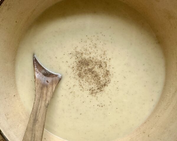 pepper in sunchoke soup