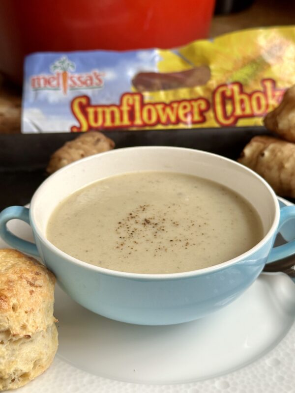 sunflower chokes soup with scone