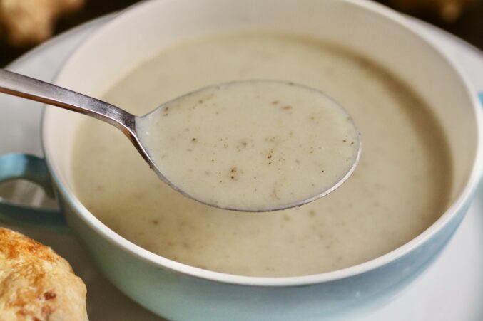 spoonful of sunchoke soup