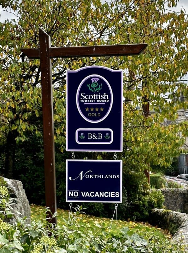 Northlands B & B sign in Pitlochry