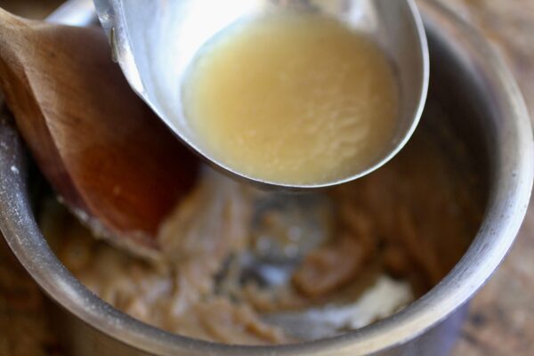 adding broth to brown roux