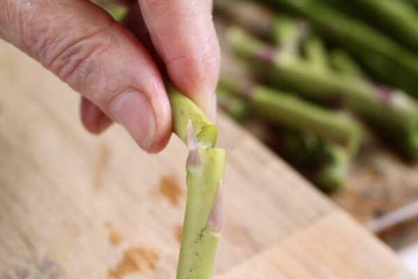 snapping an asparagus spear