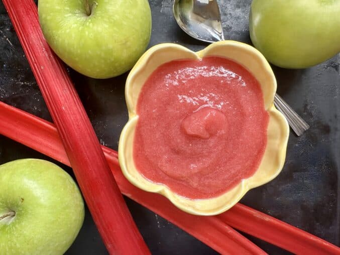 rhubarb applesauce overhead