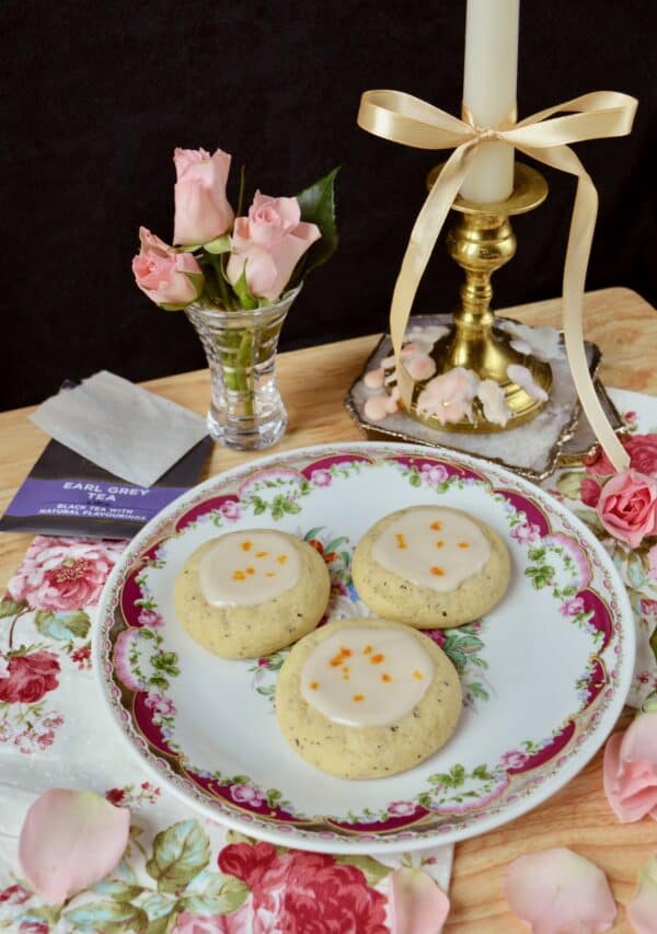 earl grey tea cookies on plate