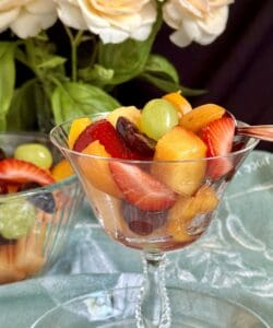 glass of macedonia fruit salad