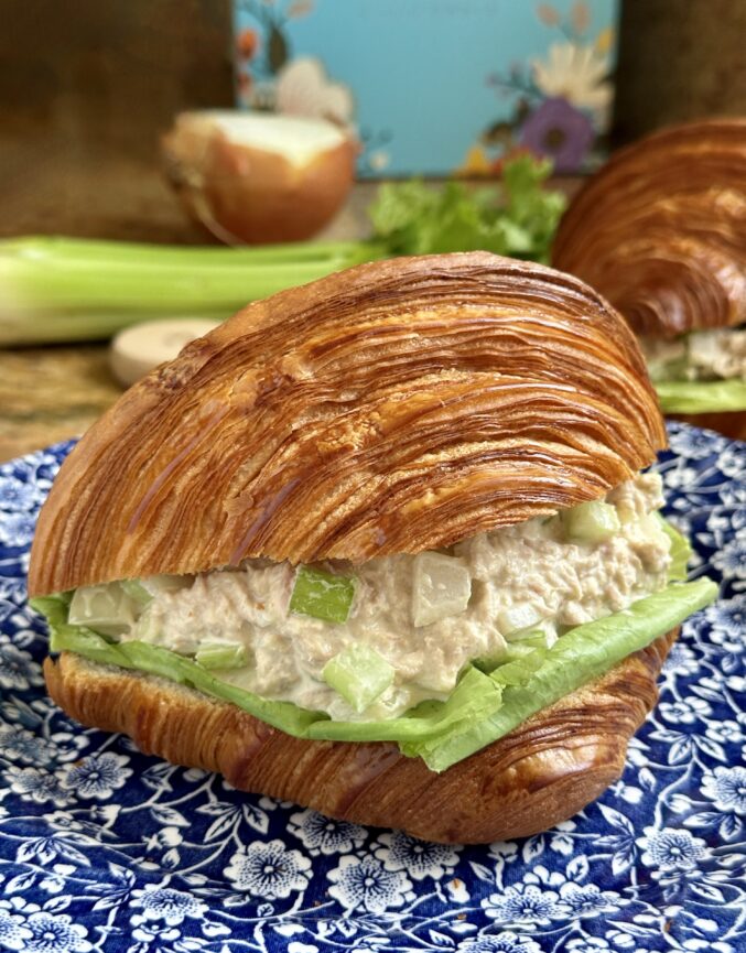 tuna croissant sandwich with less mayo