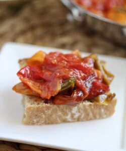 Peperonata on a white plate