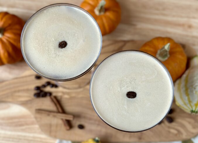 pumpkin spice espresso martini from above
