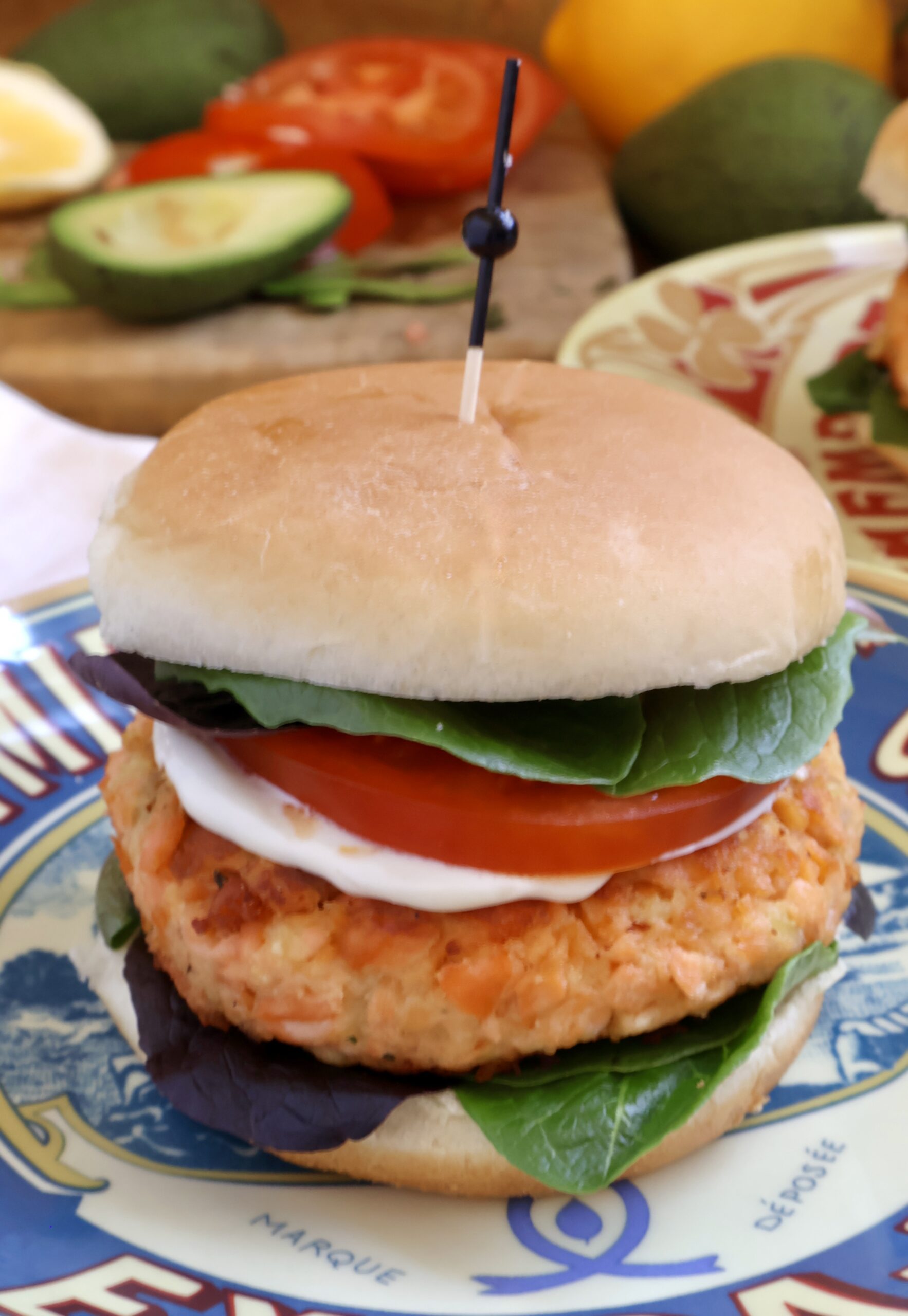 Salmon burger hero