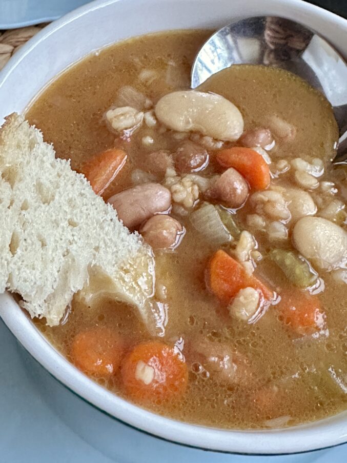 fifteen bean soup made in a crockpot