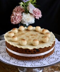 Simnel cake with flowers