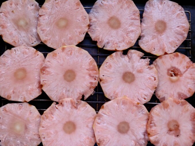sliced fruit on rack