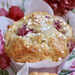 raspberry muffin close