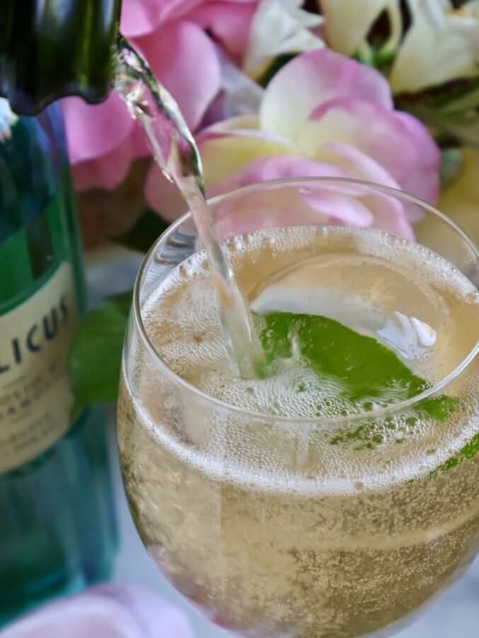adding Prosecco to an Italicus cocktail