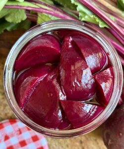 pickled beets in a jar