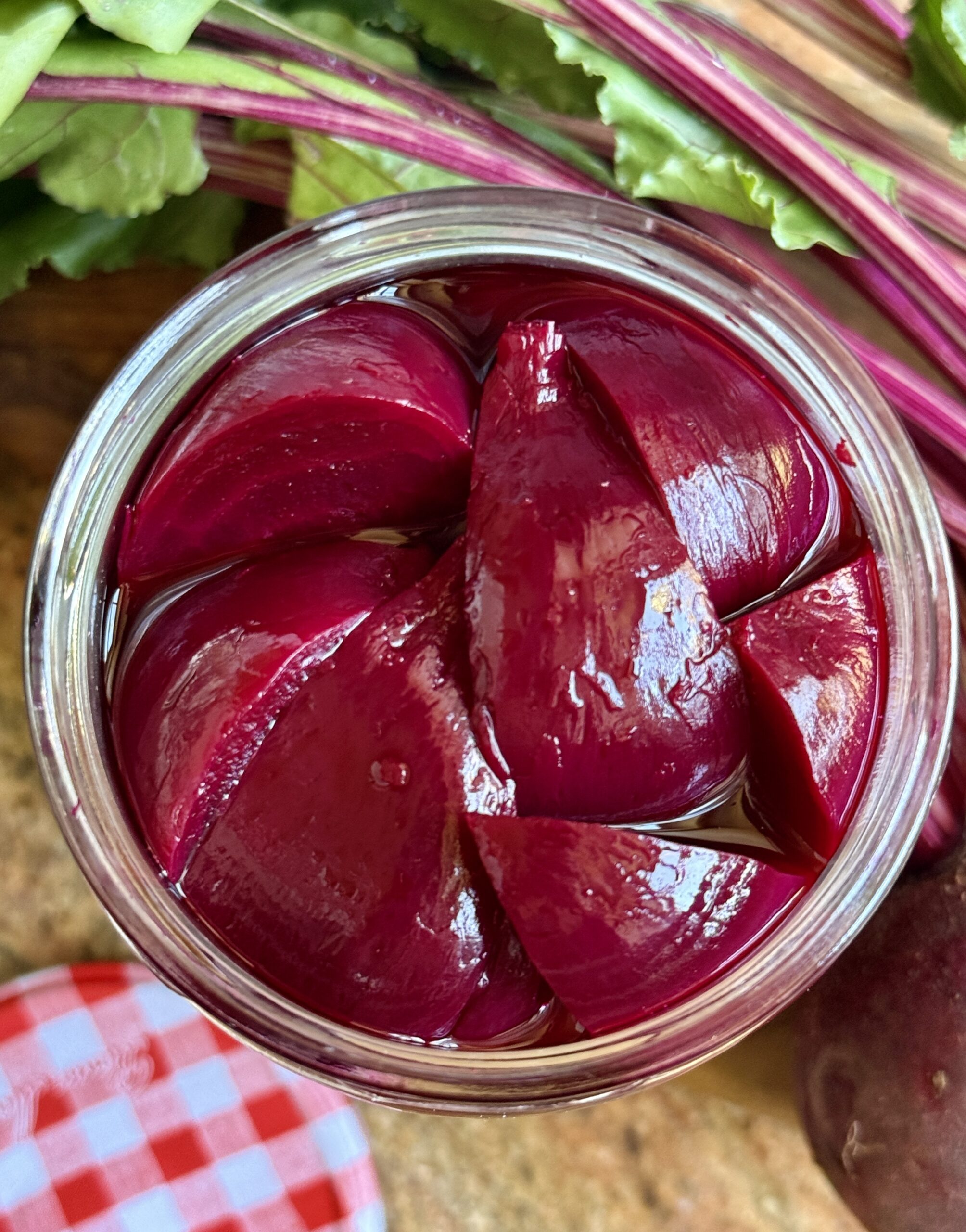 pickled beets in a jar