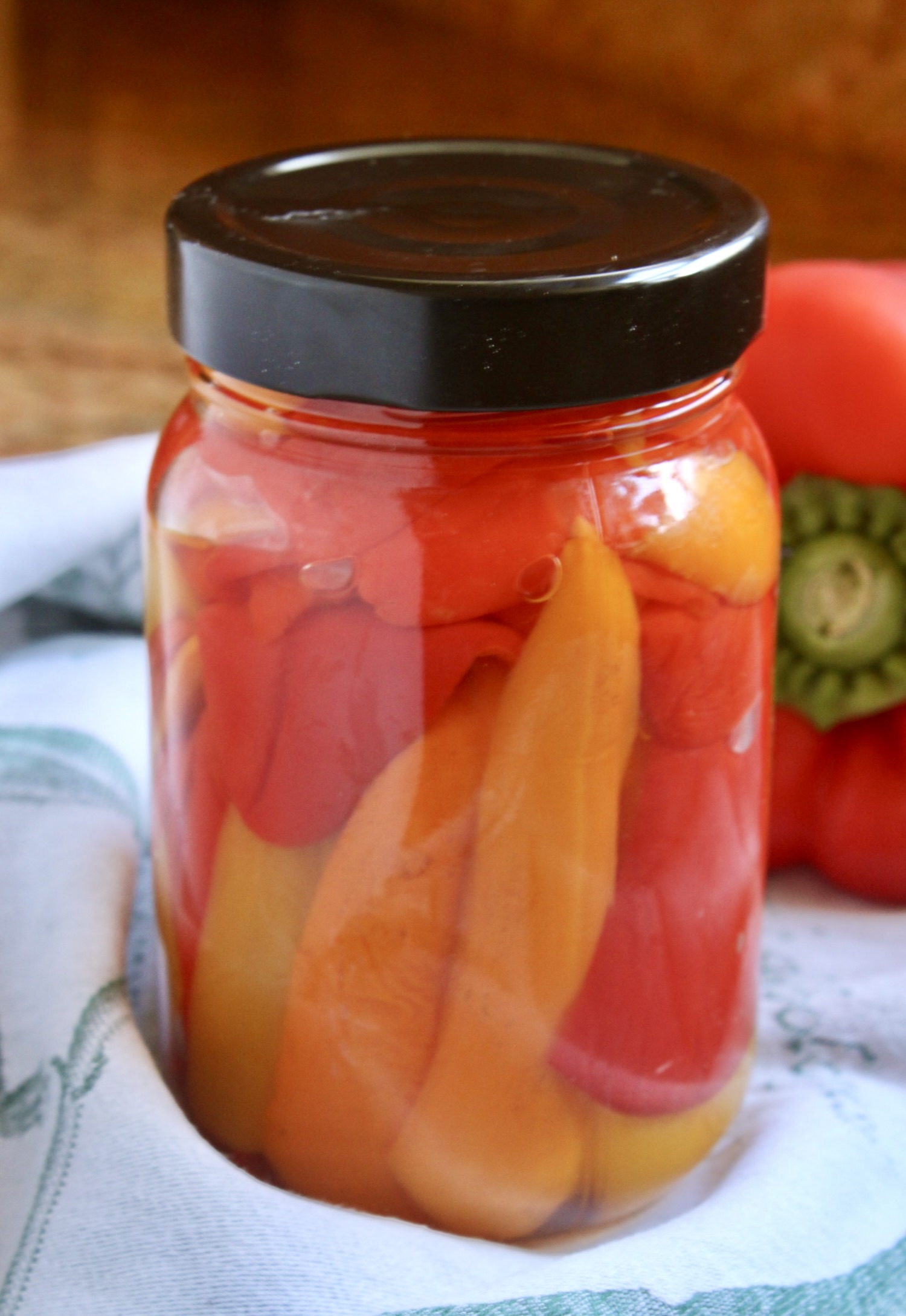 pickled peppers in a jar