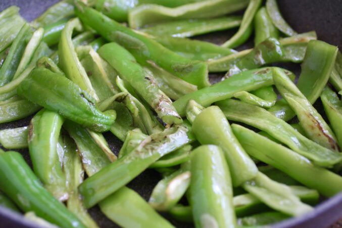 peppers in a pan
