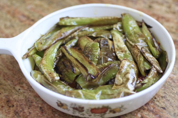 Fried peppers in a bowl