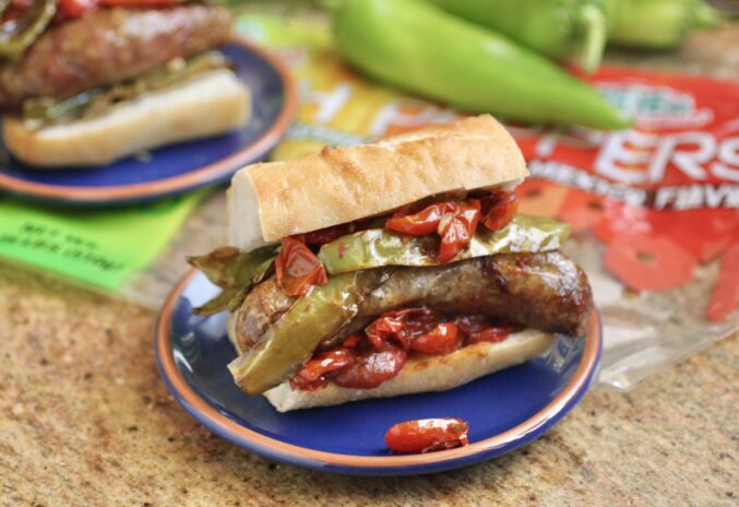 Italian sausage and pepper sandwich