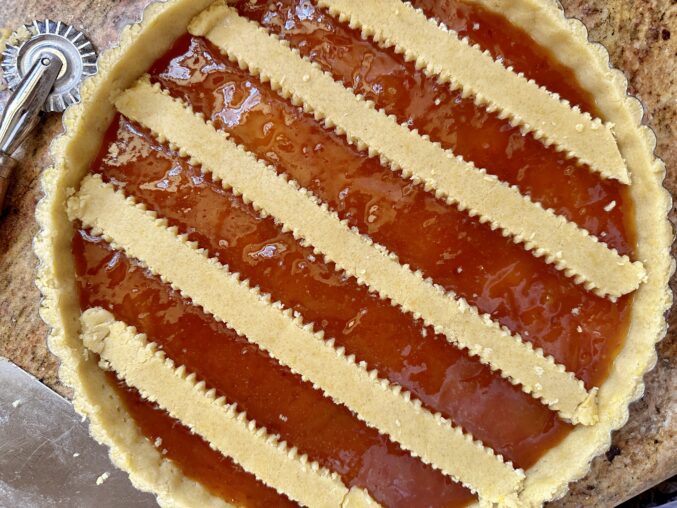adding top to the pastry