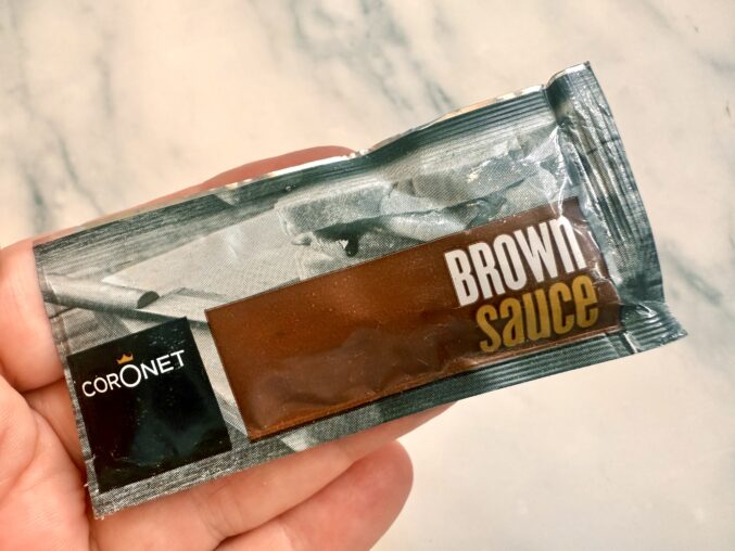 packet of brown sauce