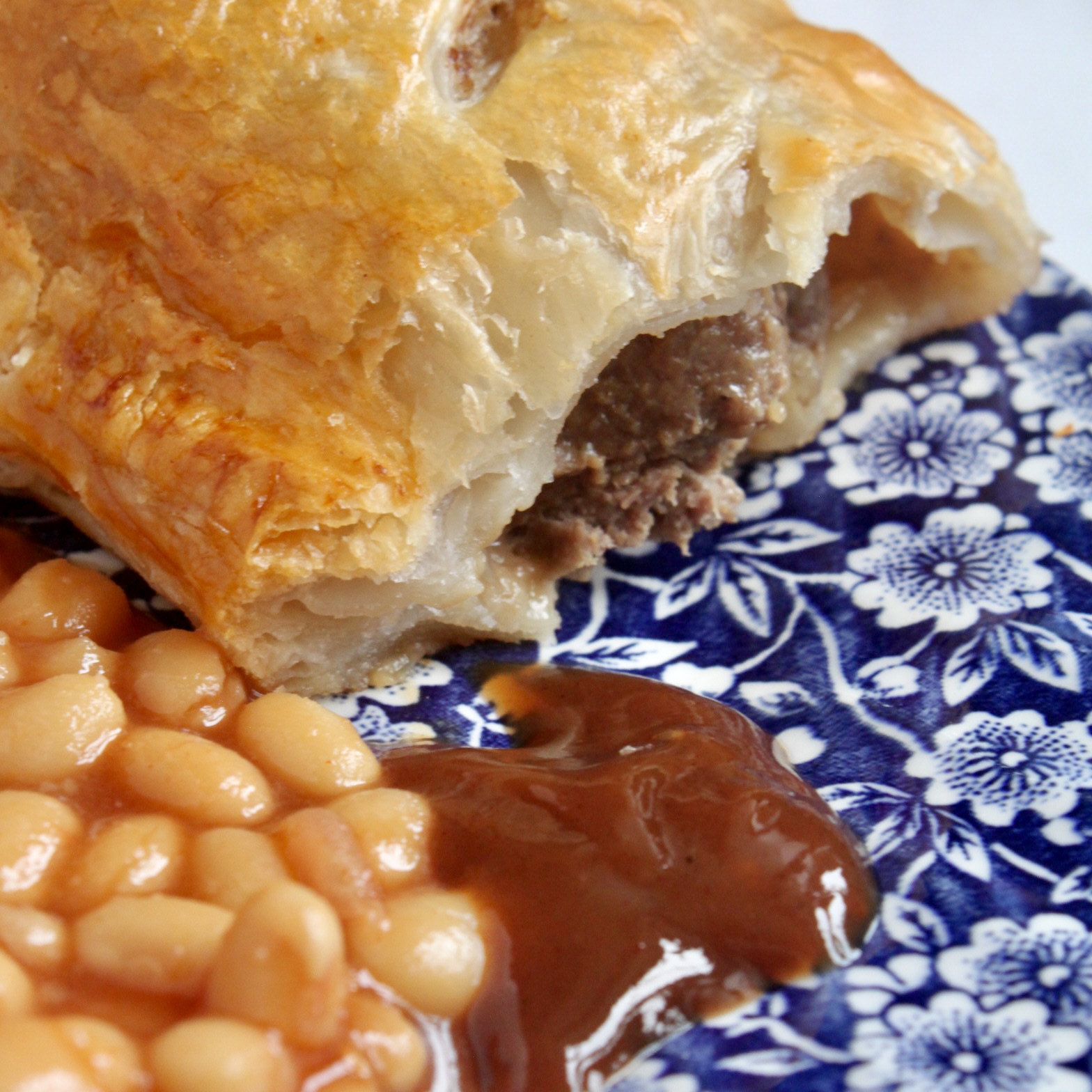 Bridie with HP Sauce